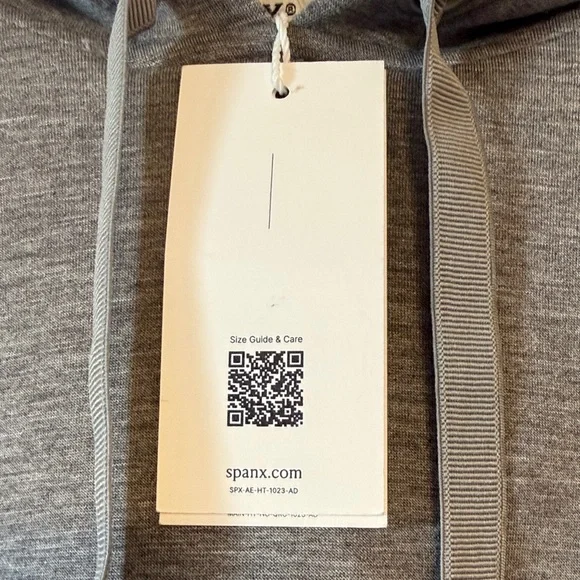 SPANX AirEssentials Cinched Crop Hoodie Mid Gray Heather - Picture 4 of 7